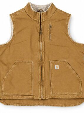 Carhartt Women’s Sherpa Lined Sandstone Vest Brown XXL 20 WV001